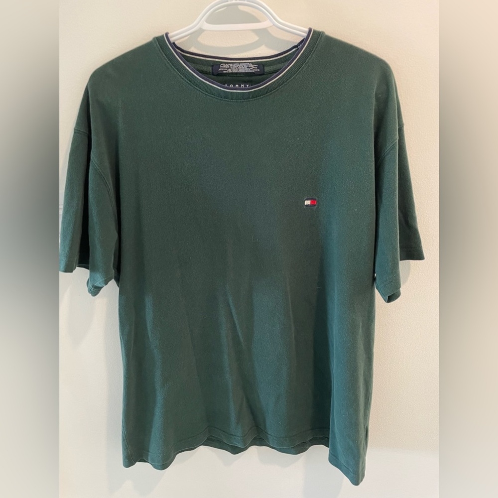 Vintage 90s Tommy Hilfiger Shirt Forest Green